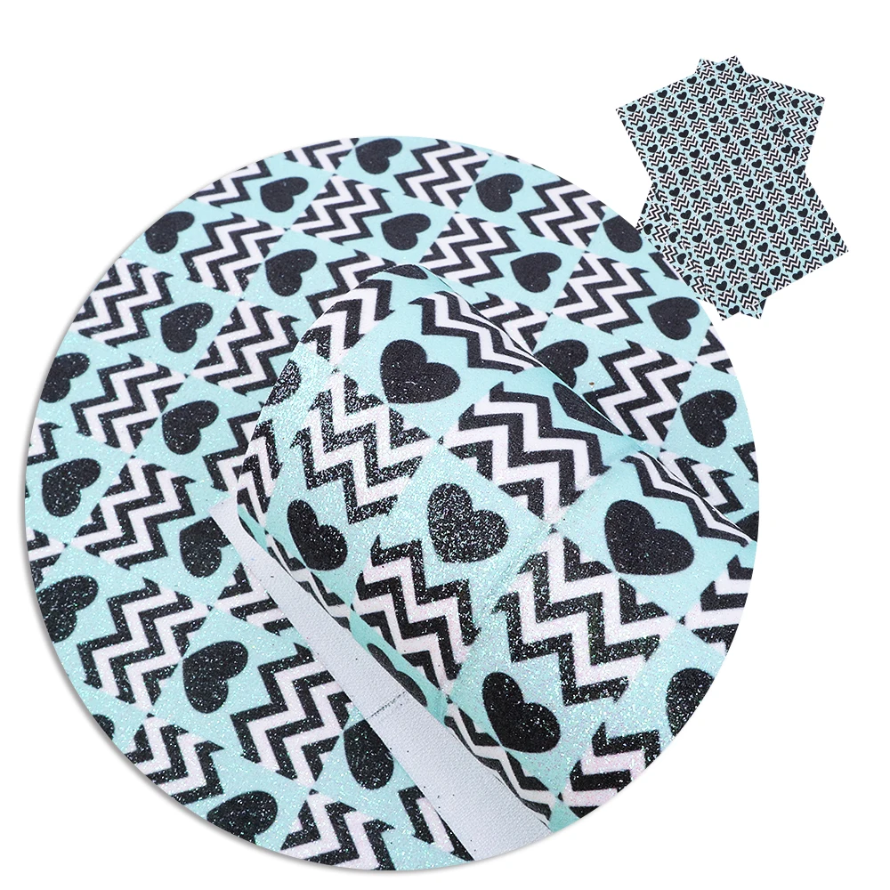 1070833001 David accessories 20*34 см с блестящим декором в виде сердец винил искусственной искусственная кожа для самостоятельного пошива одежды сумки узлом-бантиком, 1Yc4635 - Цвет: 1070833001