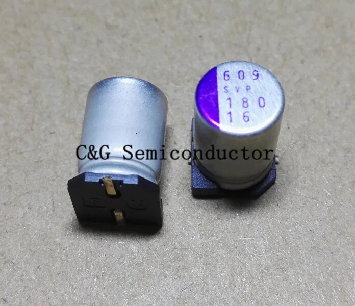 10 шт. 16В 180 мкФ твердотельный SMD алюминиевый конденсатор УФ/16В 8х11 5 SVP 16SVP180M|aluminum boat