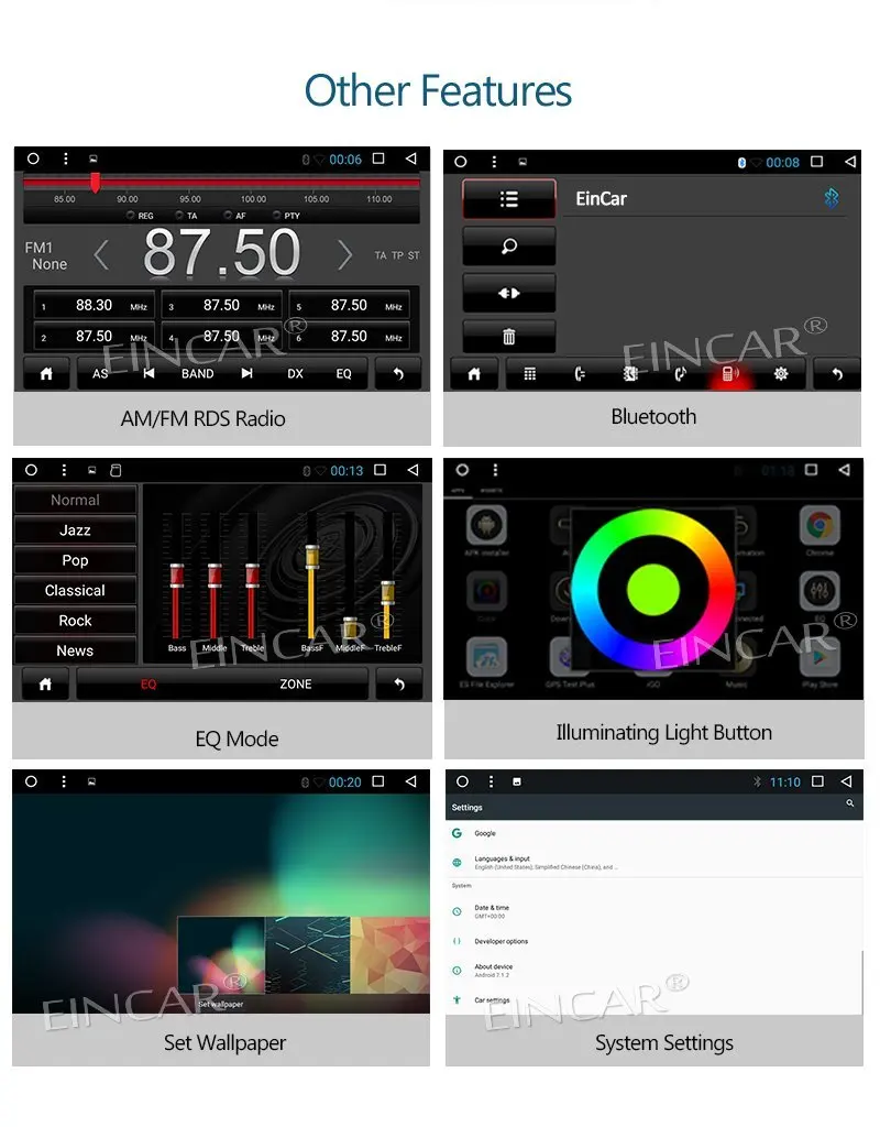 7 &quotавтомобильный радиоприемник gps навигация Bluetooth 2 Din в тире Android 1 Nougat