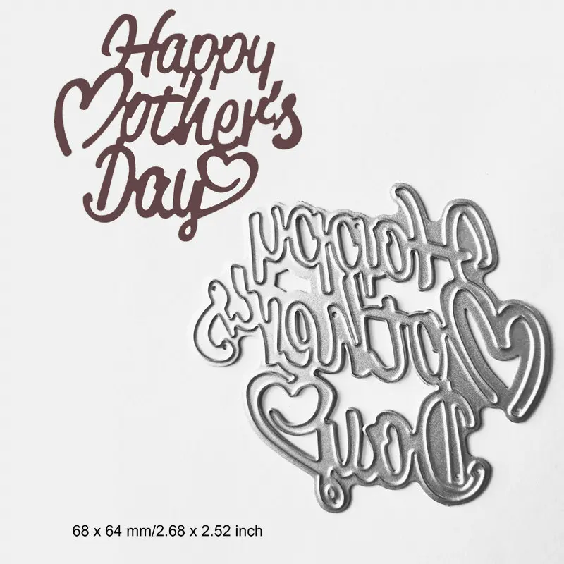5-Mothers Day b Поделки Счастливый День матери вырезание штампы металлический трафарет скрапбук альбом бумага карты тиснение искусство мама отец письмо слово - Цвет: 5-Mothers Day b