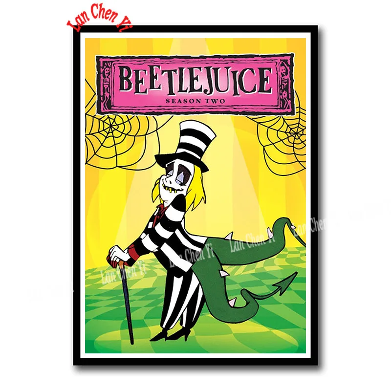 Темный хаки Фильм ужасов Beetlejuice с покрытием бумажный плакат настенная живопись для бара комнаты декорации Декор для дома 42*30 см - Цвет: Темный хаки