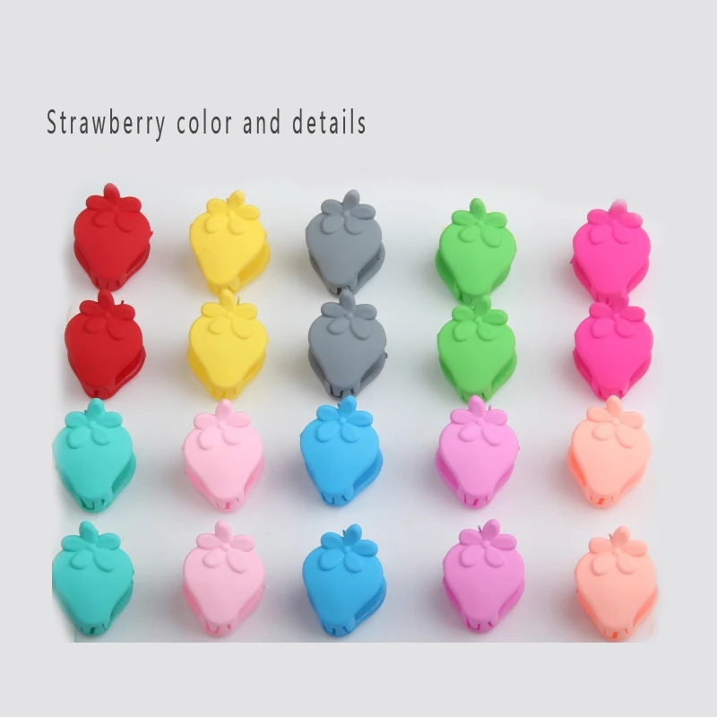 Strawberry 20 шт Красочные ассорти маленькие зажимы для волос мини заколка для волос милые когти зажимы Декор для девочек много форм простой дизайн украшение для волос - Цвет: Strawberry