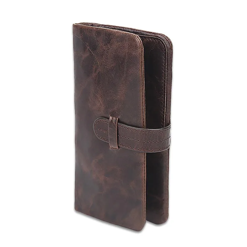 Винтажные мужские кошельки на шнурке с застежкой масло воск кожа натуральная