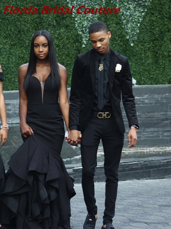 2017 sexy evening dress black girl prom русалка милая рюшами атласная длинные вечерние платья пром