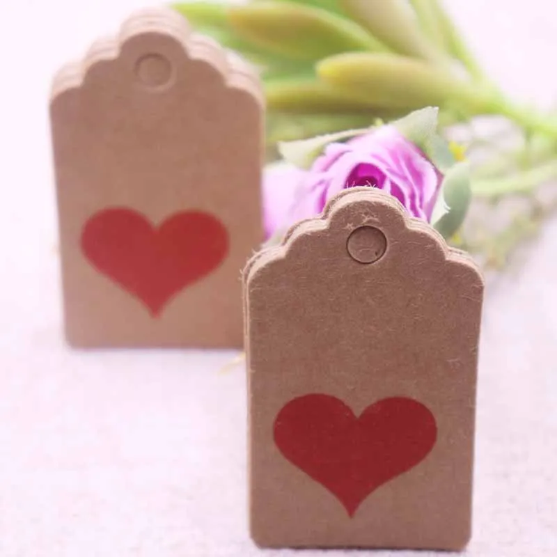 100 шт DIY Сделано с сердцем различные новые карты бумажные волнообразные бирки на