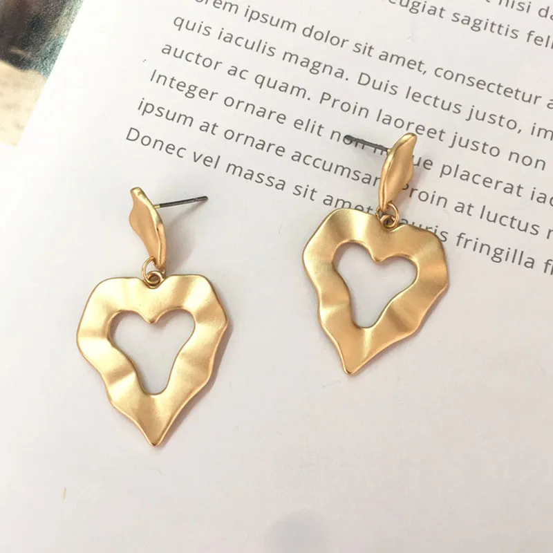 Romantic Style Hollow Heart Stud Earrings Women Girl Fashion Brincos Personality Alloy Love Party Simple Jewelry | Украшения и