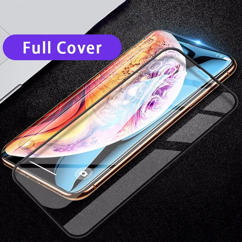 6D Защитное стекло для iPhone 8 7 6 XS Max защита экрана полное покрытие изогнутое пленка s