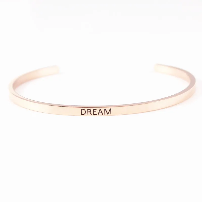 Women Bracelet Of Stainless Steel Engraved Message Bracelets Personalized Positive Inspirational Bangle Drop Shipping | Украшения и