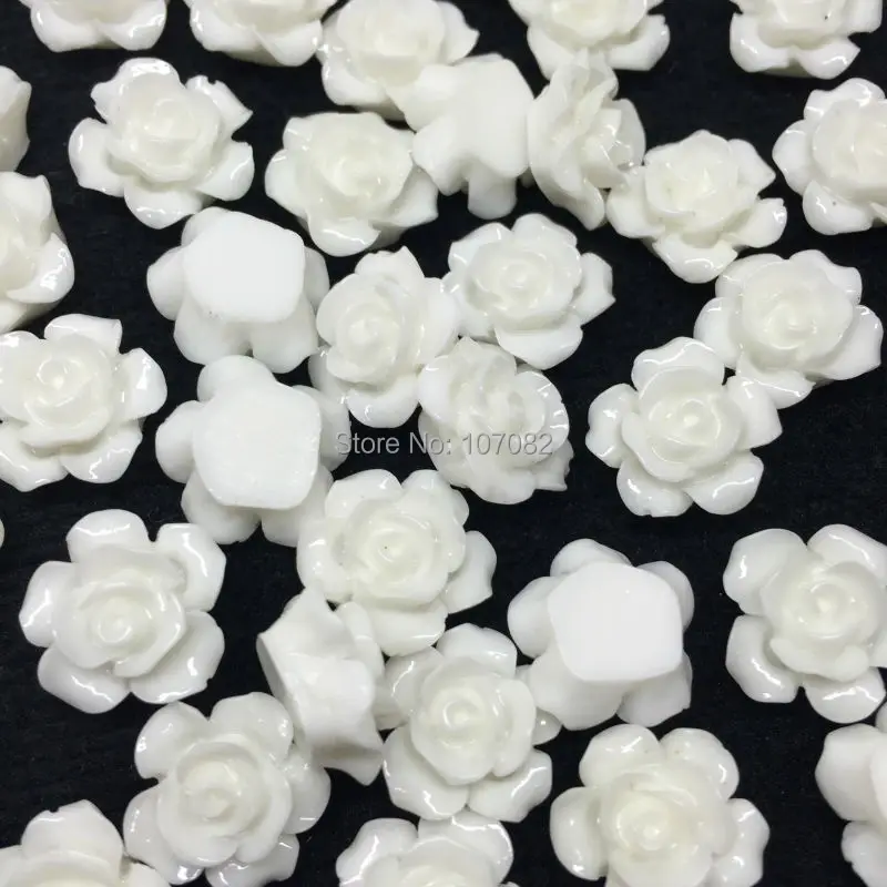 

100pcs/lot 12mm White Resin Flowers Flatbacks Cabochons For Scrapbooking Emebellishments Cardmaking DIY Crafts