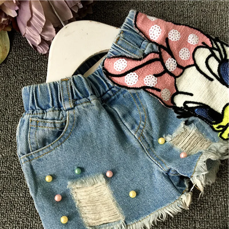 2017 Летняя Мода Девочка Джинсовые Шорты дизайн утка Блумер Девушки 2 7Year Малыша