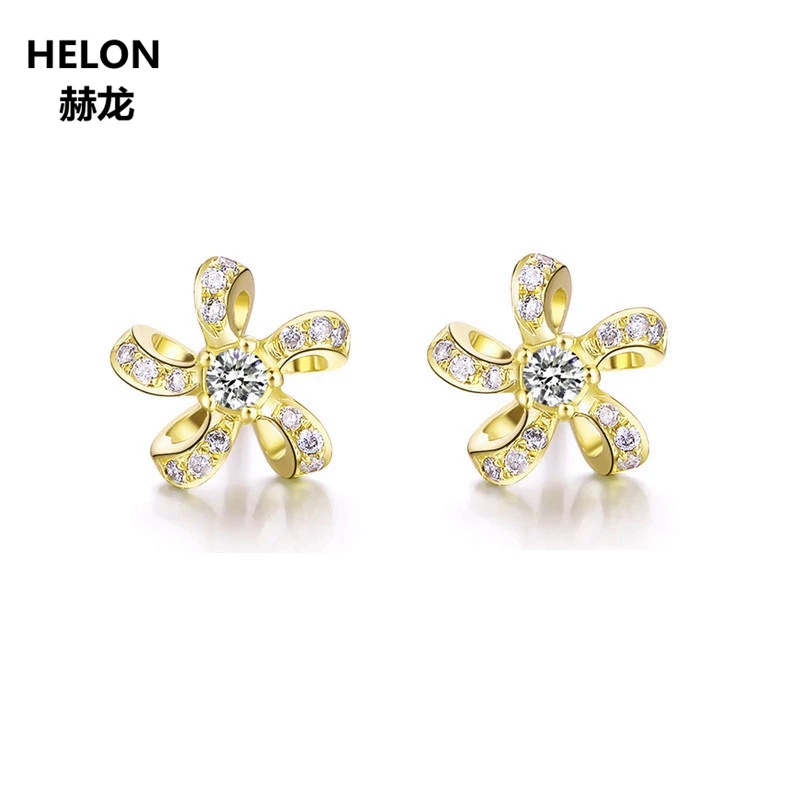 

Solid 14k Yellow Gold Earrings for Women 0.15ct Natural Diamonds Stud Earrings Fine Jewelry Trendy Unique