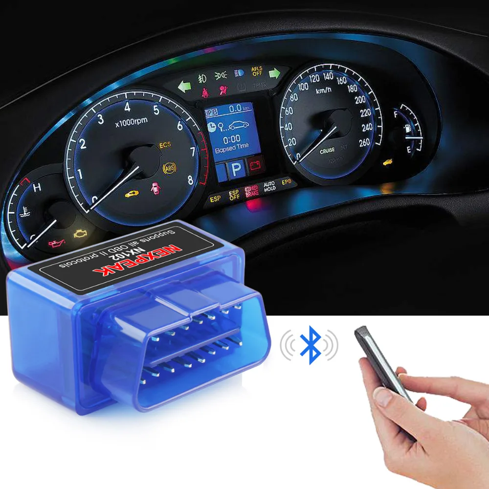 2019 elm327 Bluetooth OBD2 V1.5 Elm 327 V 1 5 OBD 2 автомобиля код читателя диагностический инструмент - Фото №1