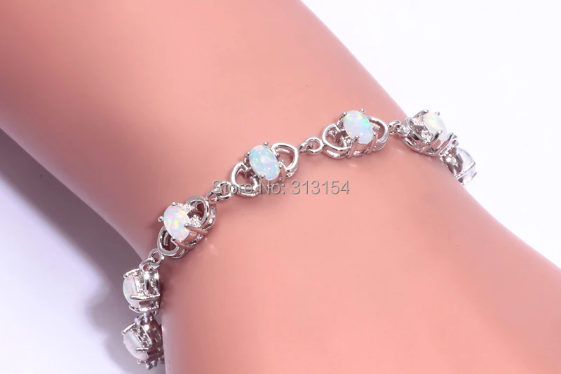 Женский браслет с опалом белый синий оранжевый цвет 7 5 9|silver bracelet|bracelet wholesalewholesale