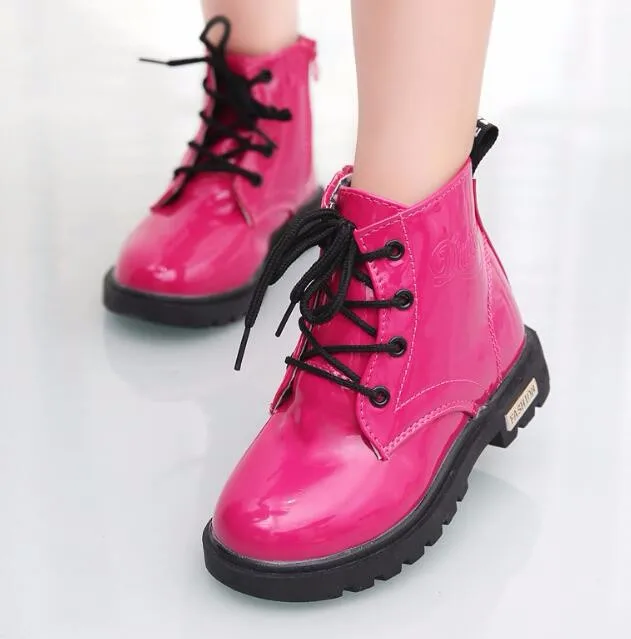 Новые модные детские ботинки; Chaussure Enfant; зимняя обувь для мальчиков и девочек; детская непромокаемая обувь; кожаные детские кроссовки