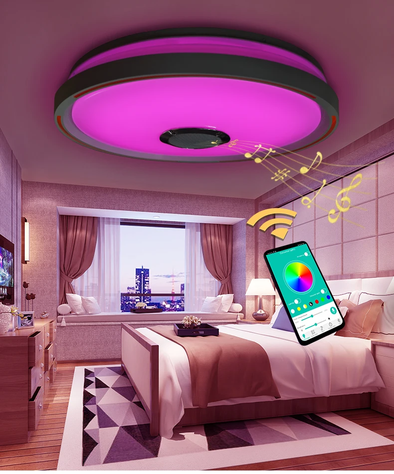 Цветная(RGB) светодиодная Люстра для гостиной Спальня Кухня современная светодиодная потолочная люстра светильник ing светильники bluetooth музыка светильник настенные светильники