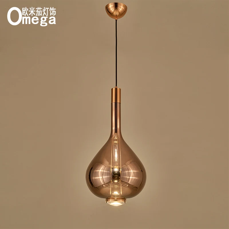 Nordic post-modern glass chandelier bedroom bedside restaurant bar store showroom aisle single head small | Лампы и освещение