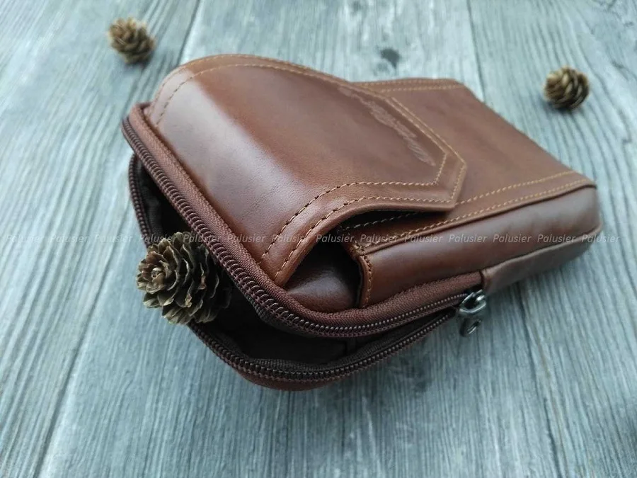 Мужской кошелек из натуральной воловьей кожи в стиле ретро|leather waist packs|waist packpocket