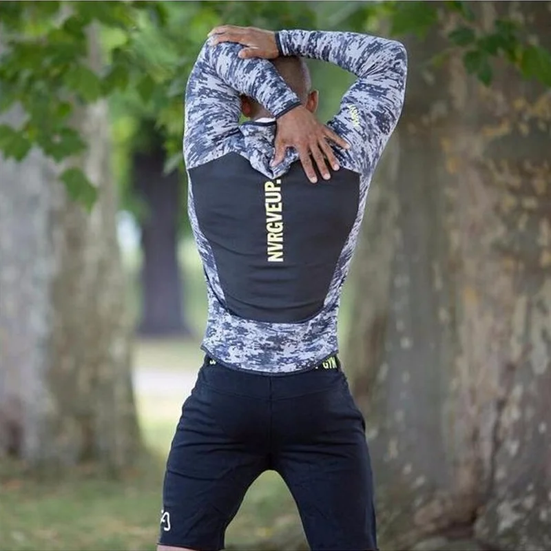 Спортивные мужские камуфляжные толстовки на молнии, спортивные мужские куртки для тренировок, фитнеса, бодибилдинга, спорта на открытом воздухе