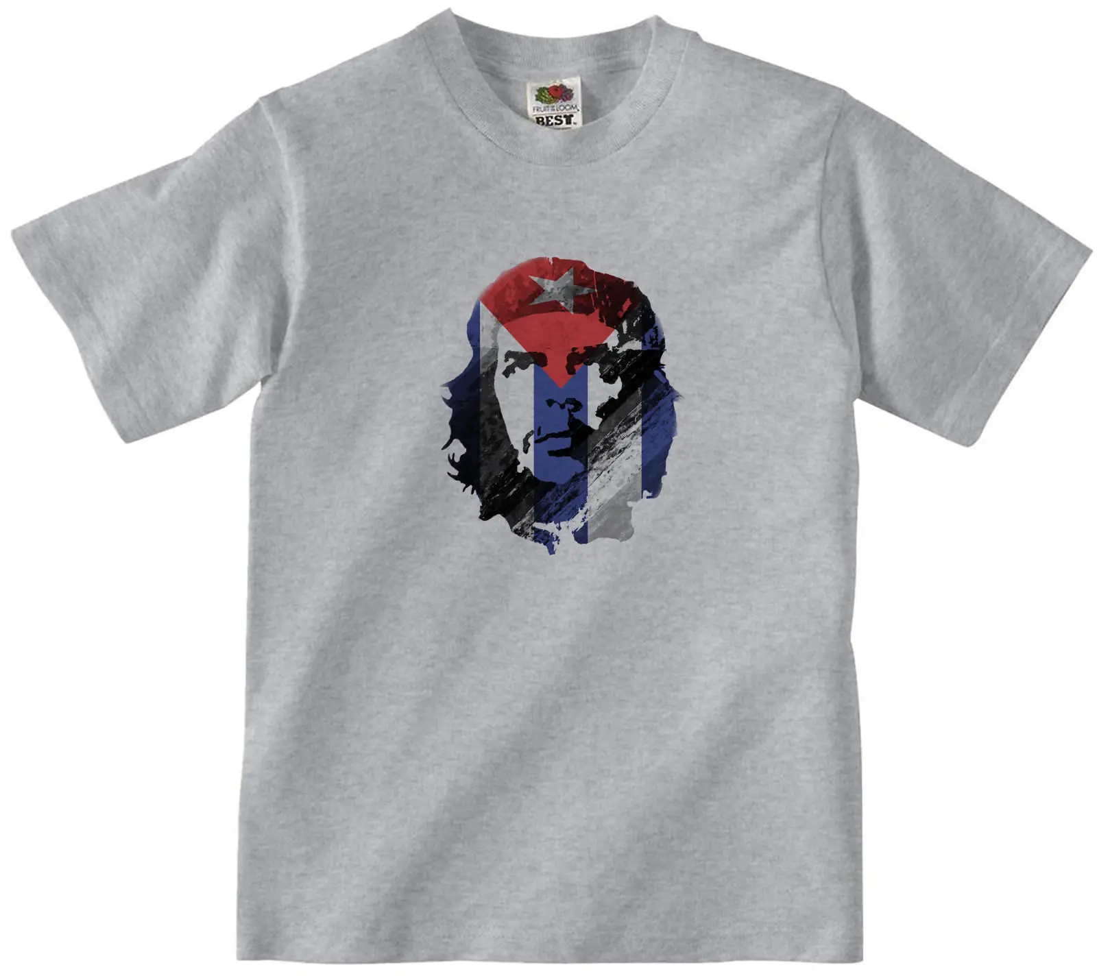 Че Гевара Футболка 100% хлопок Fruit of the Loom кубинский флаг знаковых протеста Tee |