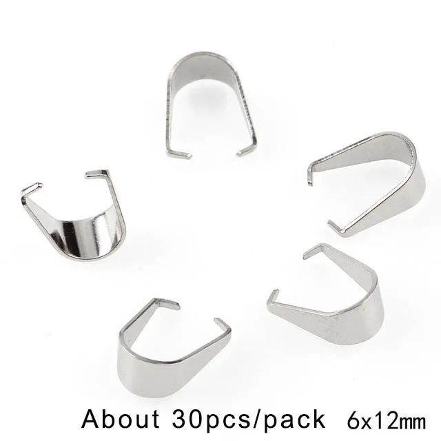 6x12mm 30pieces 60 шт. кулон из нержавеющей стали зажим соединитель Зажимная застежка для DIY ювелирных изделий Серебряный тон фурнитура аксессуары Поставщик - Цвет: 6x12mm 30pieces