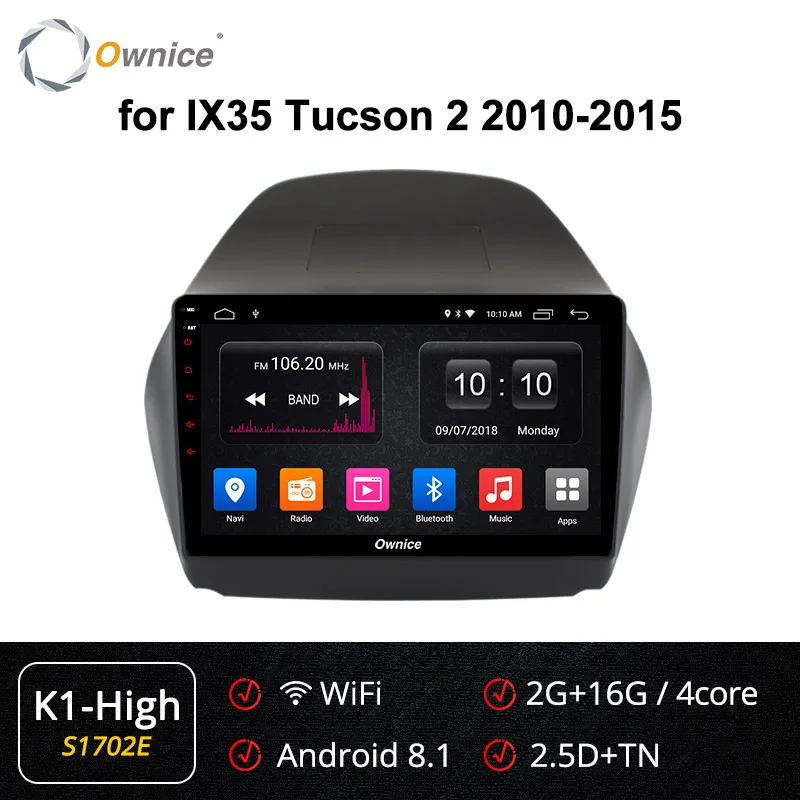 S1702 K1-High Ownice K1 K2 K3 k5 k6 2Din Octa Core 4G DSP 360 панорама Android 9,0 автомобиль радио плеер для hyundai IX35 2010- навигация GPS, DVD - Цвет: S1702 K1-High