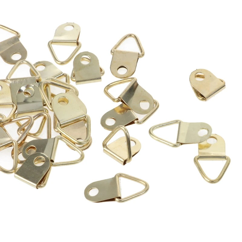 100 шт Золотая маленькая d-образная вешалка для картин с винтами рамка треугольные