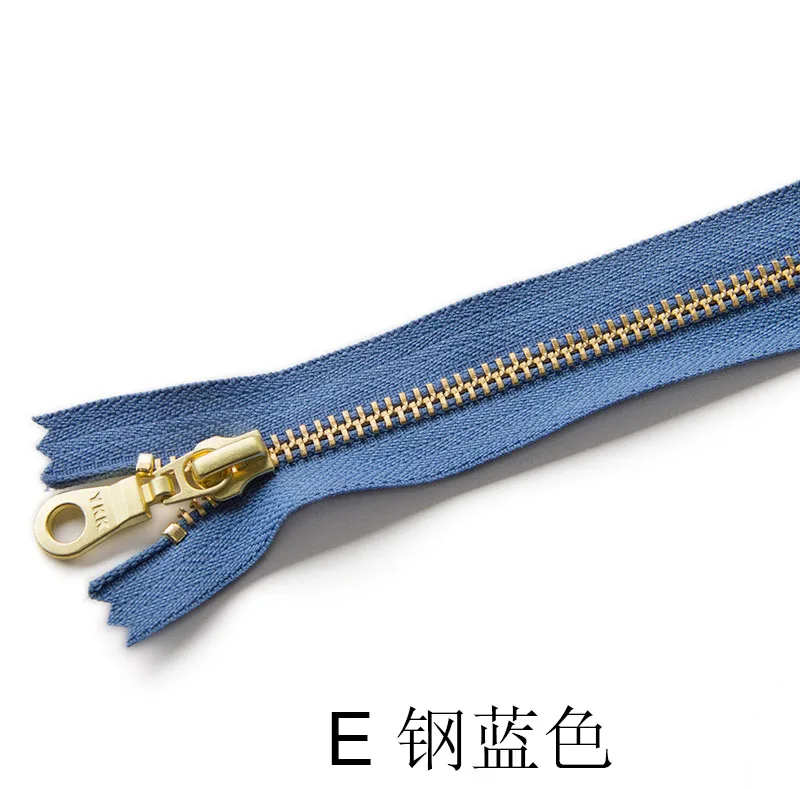 1 шт. YKK 5# золотой зуб металлическая молния закрытый конец автоматический замок DIY сумка кошелек сапоги zipppers аксессуары для одежды - Цвет: E