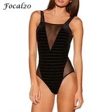 Focal20 сексуальный черный сетчатый женский боди без рукавов