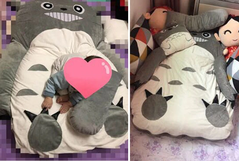 Последние дешевые 0,8*1,2 м Мой сосед Тоторо татами спальная кровать Beanbag диван для ребенка теплый мультфильм Тоторо спальный мешок матрас