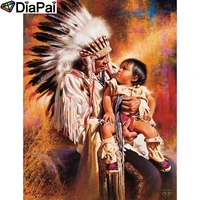 diapai 5d diy diamond painting 100 full squareround drill feather character diamond embroidery cross stitch 3d decor a21498