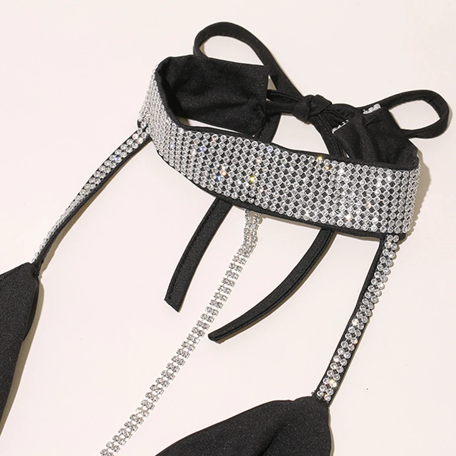 Женское боди с блестками Parthea Пляжное кристаллами Короткий комбинезон купальный