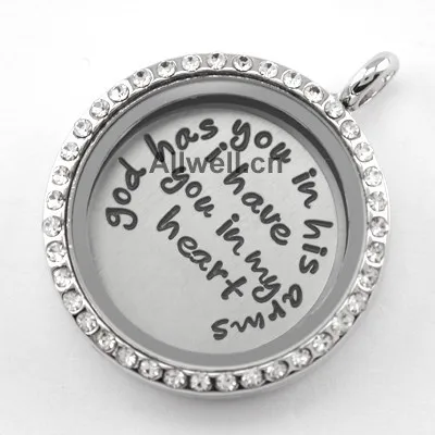 5 шт. 30 мм плавающий медальон с кристаллами Серебряный Магнитный медальон|floating