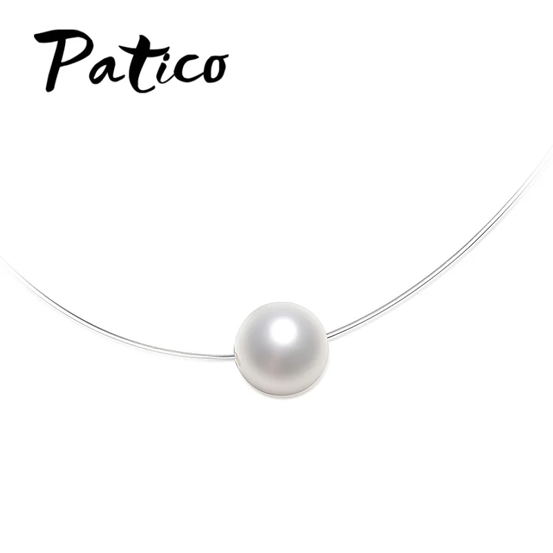 Женское короткое вечерние жерелье из серебра 925 пробы с жемчугом|fashion necklace|necklace