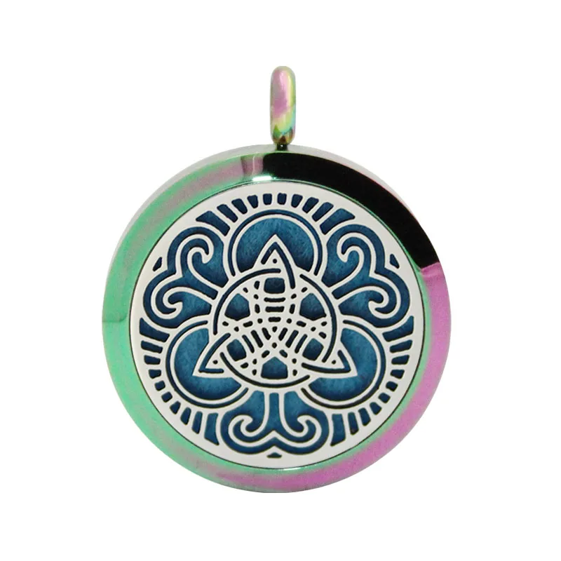 round pendant Модный кулон из нержавеющей стали 316L с эфирным маслом 30 мм круглый полый распылитель ароматов медальон для лучшего подарка Прямая - Окраска металла: round pendant