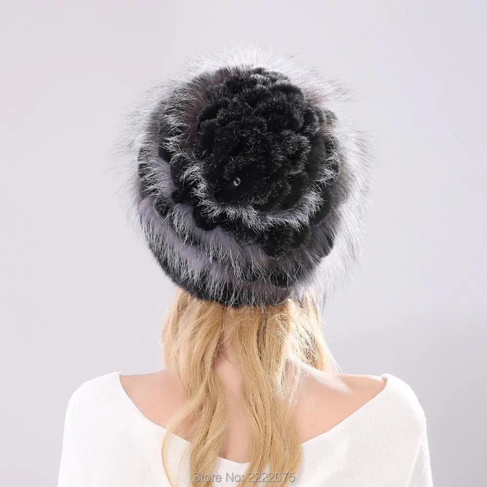 2017 ручная работа зимняя Осенняя вязаная шапка 100% меховая из натуральной норки