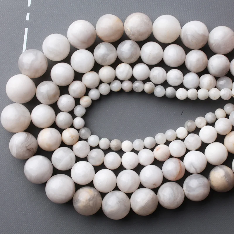 Бусины CAMDOE DANLEN из натурального камня, белые бусины Crazy Agates, круглые бусины 4, 6, 8, 10 мм, подходят для самостоятельного изготовления ювелирных изделий, аксессуары