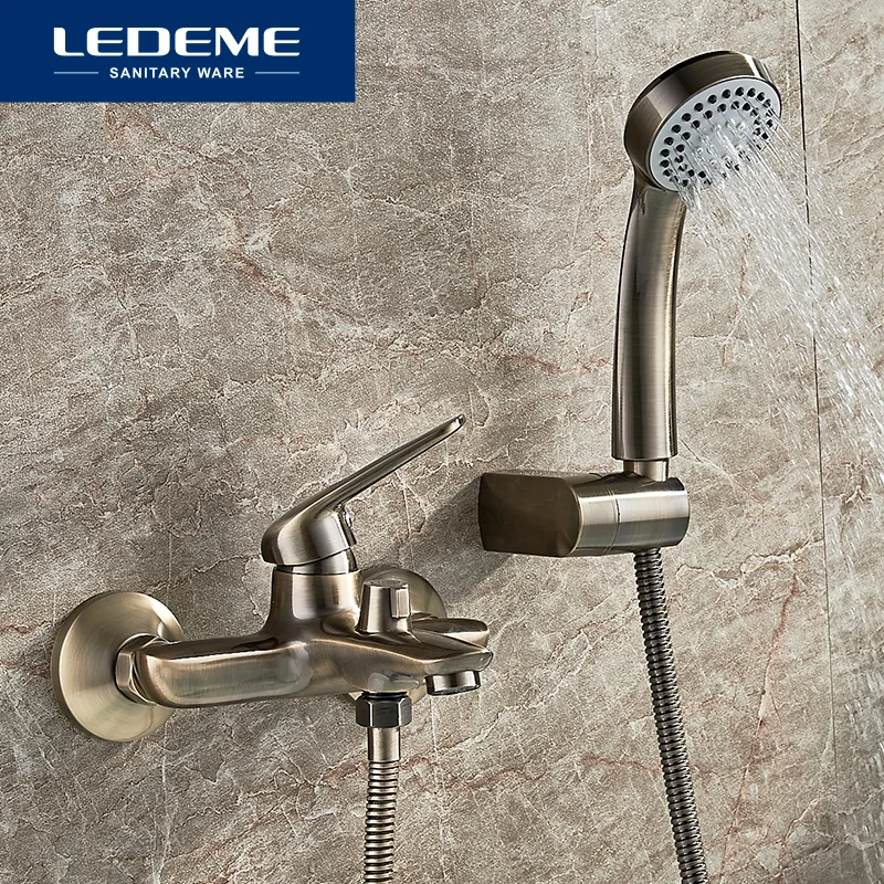 LEDEME Смеситель для ванны с коротким изливом. латунь Цвет: бронзовый L3248C|faucet wall