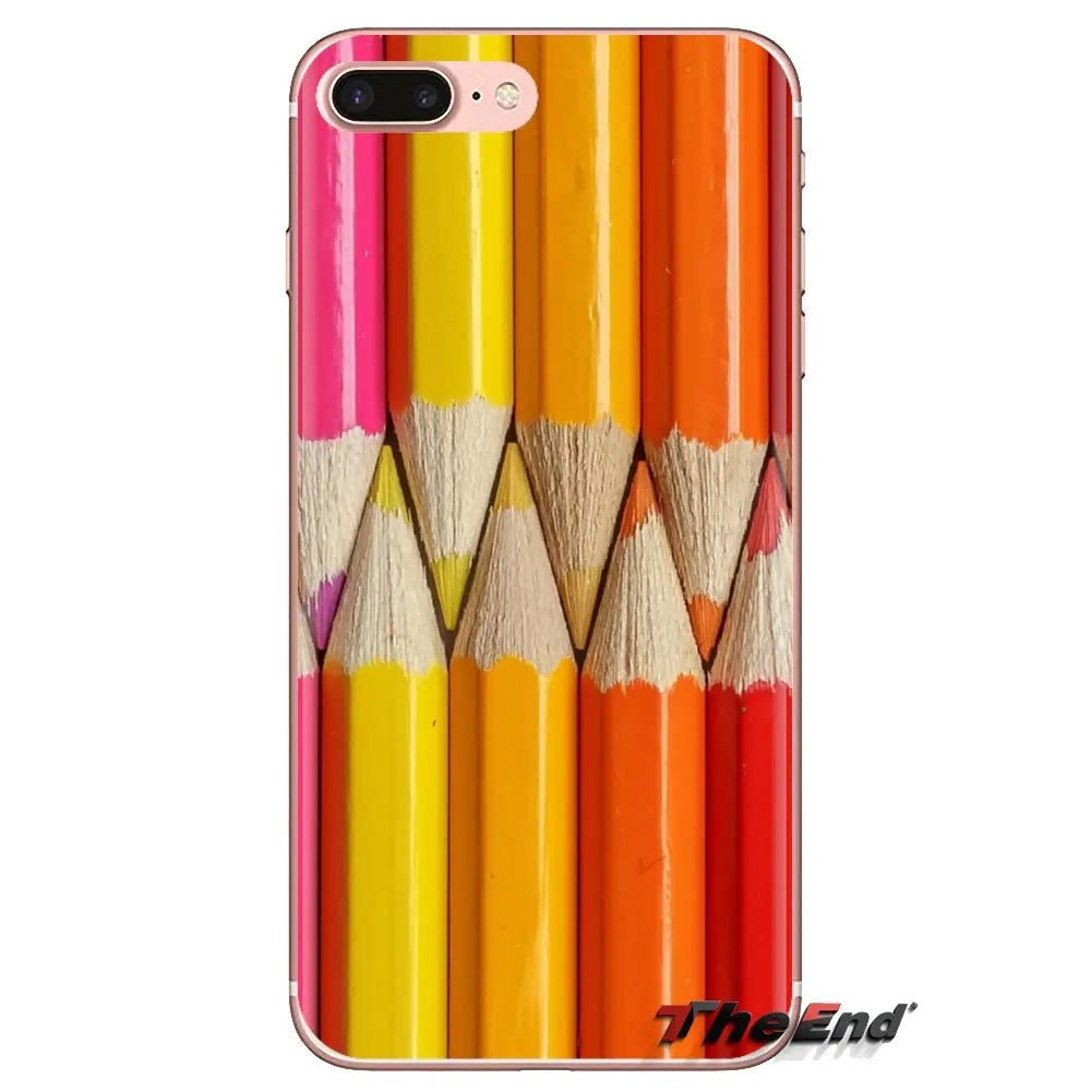 Colored pencils Transparent Soft Cases Covers For Samsung Galaxy S3 S4 S5 Mini S6 S7 Edge S8 S9 S10 Plus Note 3 4 5 8 9 |