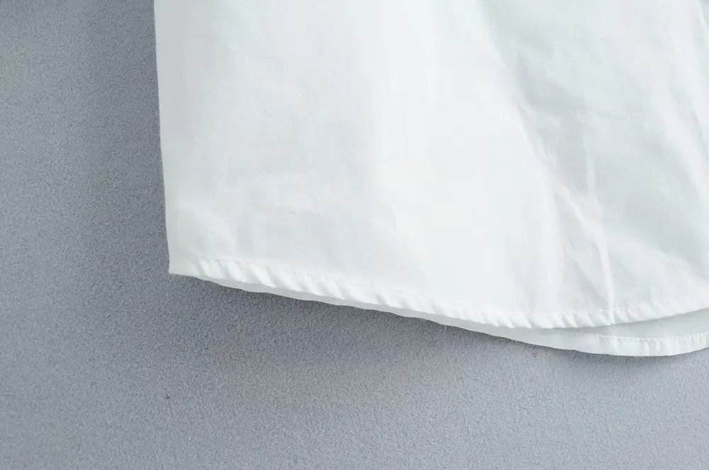 Женская шифоновая блузка с длинным рукавом Облегающая белая офисная рубашка