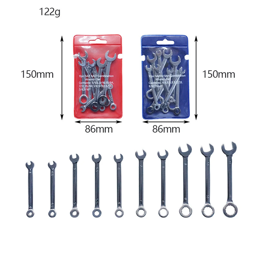 Mini Spanner Wrenches Set Key Ring Explosion-proof Pocket British/Metric Type 10pcs/set | Инструменты