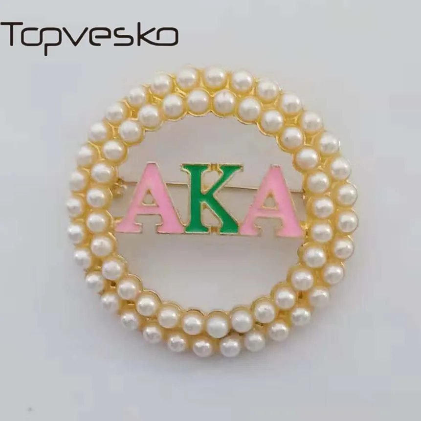 Прямая новейший большой круглый альфакаппа Альфа из жемчуга золотого цвета Aka нагрудный знак брошь