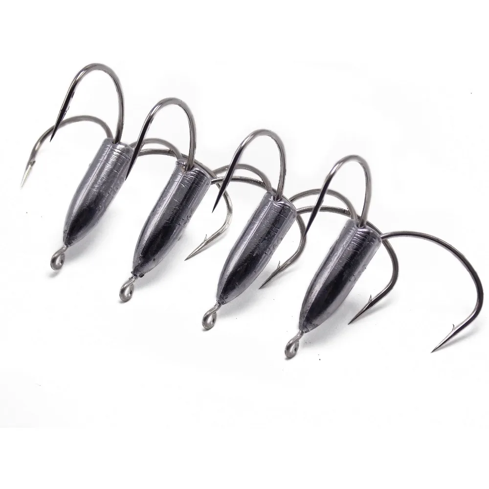 

4pcs treble hooks with Lead Weightd for monster fighting fishing big game