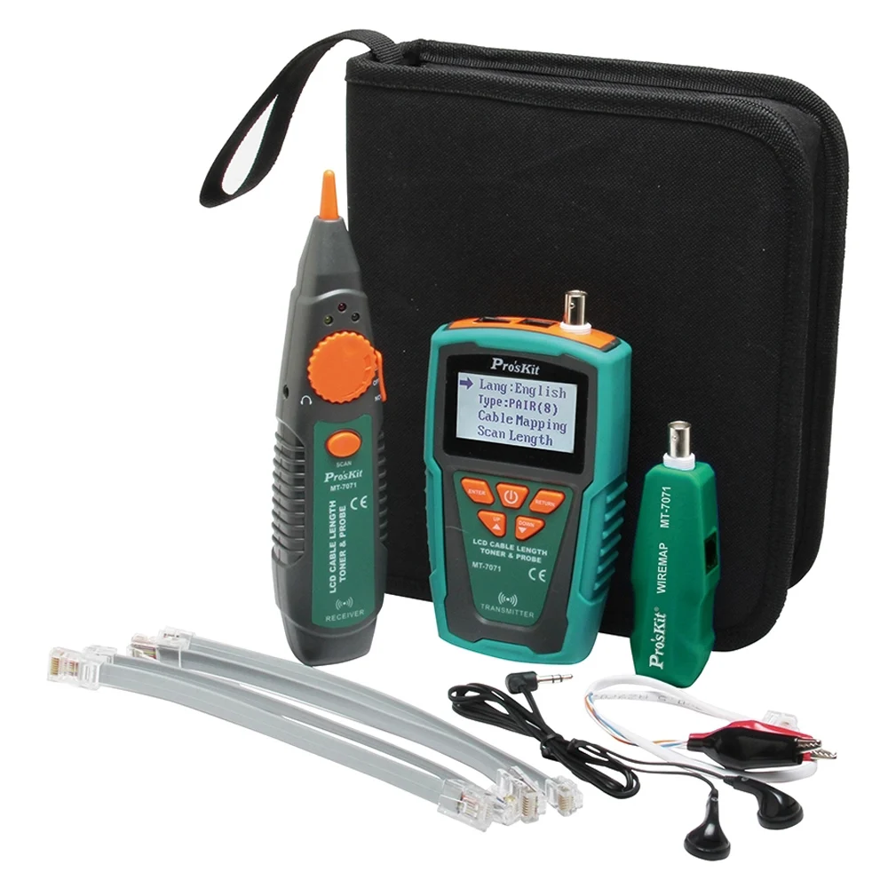 Pro'sKit MT-7071 ЖК-дисплей сетевой кабель Длина тестер проверка линии устройство детектор провода дефектоскоп USB провода детектор трекер инструменты