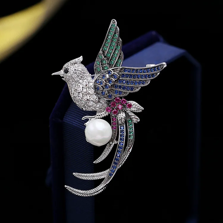 Женская Винтажная брошь в виде птицы Феникс с фианитом | Украшения и аксессуары