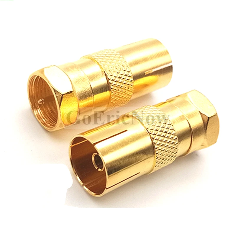 50 pcs RF Coaxial Gold Coax Adapter Connectors TV PAL Male/Female to F Male M/M Plug | Обустройство дома