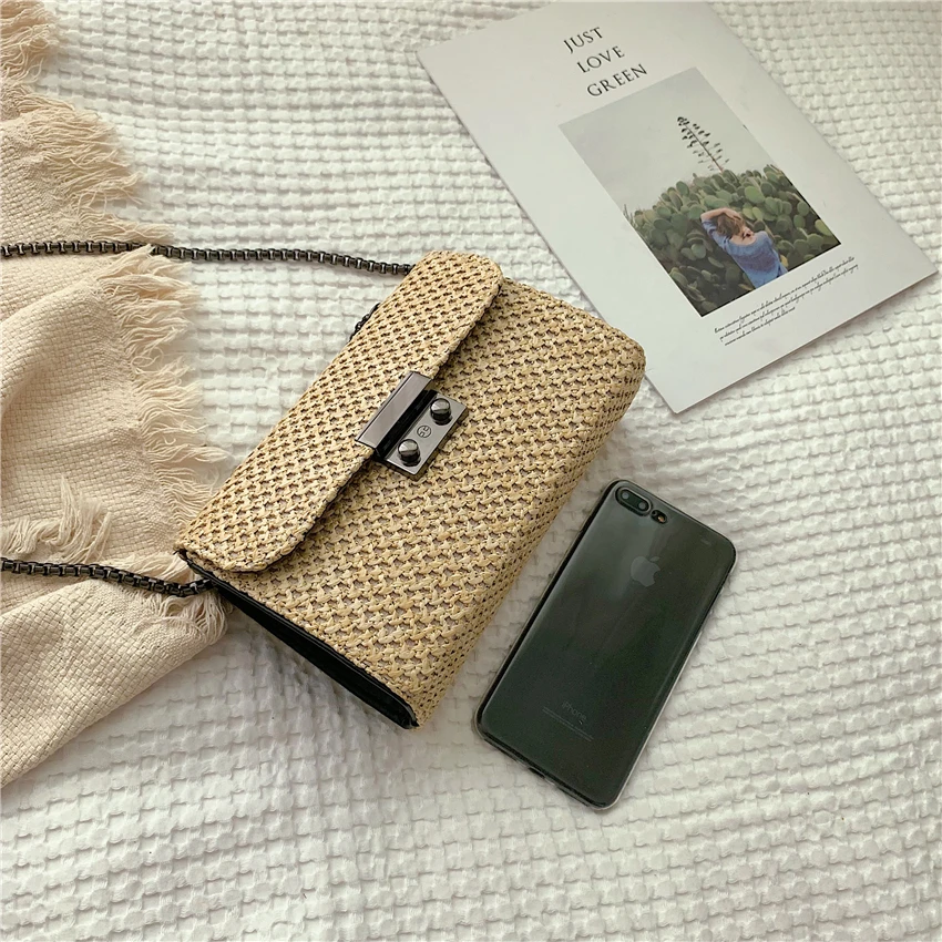 Fashion Straw Beach Bag High Quality Handmade Rattan Woven Bags for Women Brand Leather Ladies Summer Shoulder Borsa Mare | Багаж и сумки