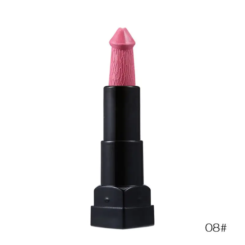 8 цветов Помада в форме пениса Новое поступление помада грибообразной формы длительное увлажнение Косметическая Румяна матовая губная помада - Цвет: 08