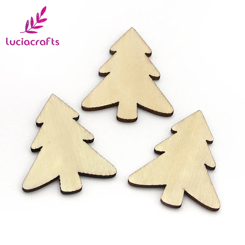 Деревянные украшения Lucia crafts 50 шт./лот 17-35 мм рождественская подвеска с
