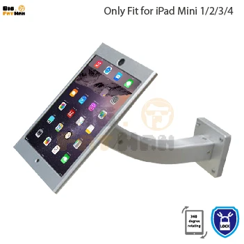 Подходит для ipad mini 1234 настенное крепление алюминий металлический корпус кронштейн дисплей безопасности киоск POS с держатель для замка для ipad подставка для планшета