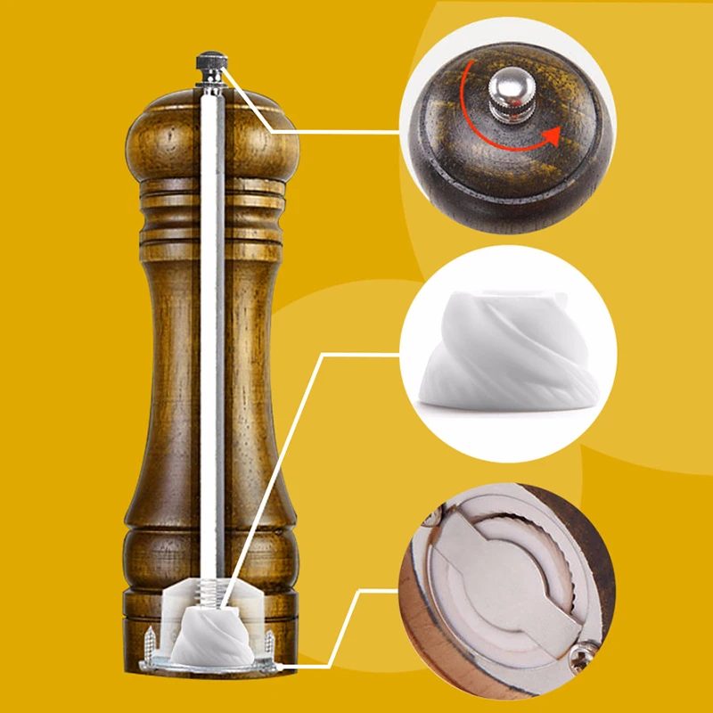 Высокое качество твердая древесина соль и перец мельница мульти функция